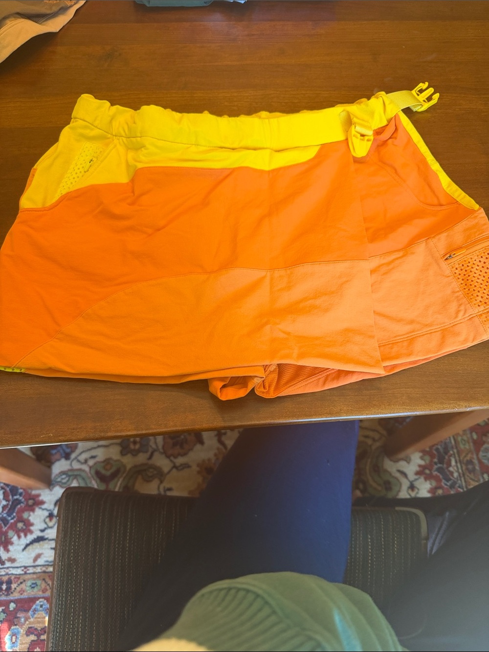 Outdoor Voices Orange and Yellow Men's Athletic Shorts